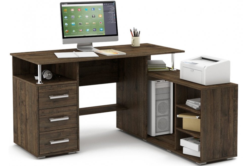 Компьютерный стол Амбер-12 дуб апрель темный