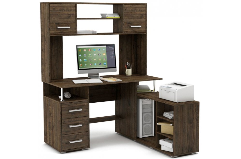 Компьютерный стол Амбер-24 дуб апрель темный