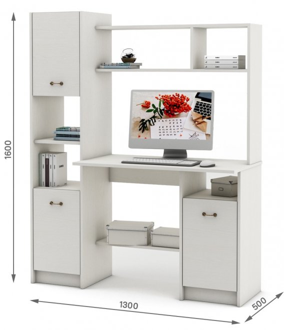 Компьютерный стол Август-1 белый