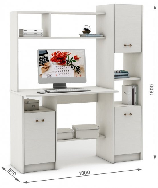 Компьютерный стол Август-2 белый
