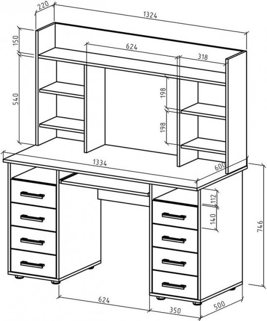 Компьютерный стол Дастин 14 дуб сонома
