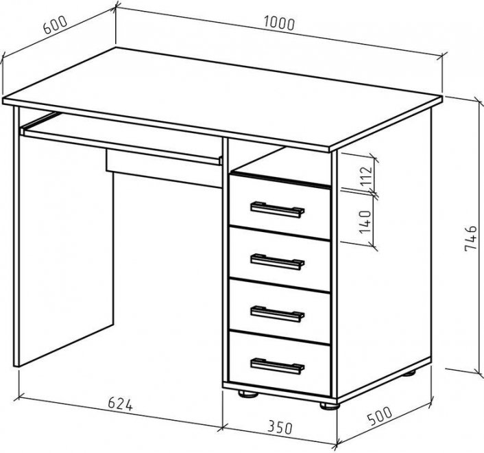 Компьютерный стол Дастин 3 правый дуб сонома