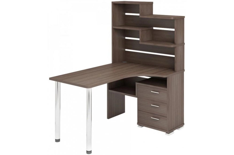 Компьютерный стол Даланта СР-132-150 Ш-Ч-правый с надстройкой шамони
