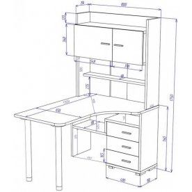 Компьютерный стол Домино СР-133-150 К-правый