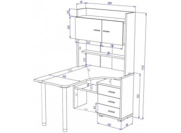 Компьютерный стол Даланта СР-133-150 КБЕ-правый