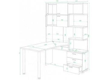 Компьютерный стол Даланта СР-500М/140 КБЕК-правый