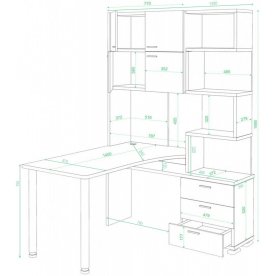 Компьютерный стол Домино СР-500М/140 ШБЕШ-Ч-правый