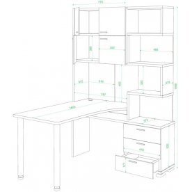 Компьютерный стол Домино СР-500М/160 ШБЕШ-Ч-правый
