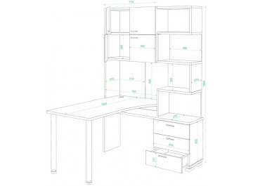 Компьютерный стол Даланта СР-500М/190 КБЕБЕ-правый