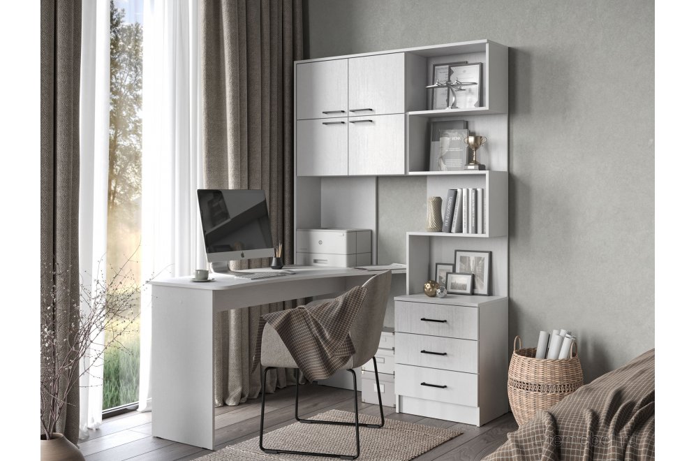 Компьютерный стол Эльброни левый белый