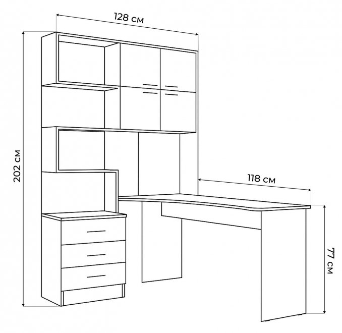 Компьютерный стол Эльброни правый белый