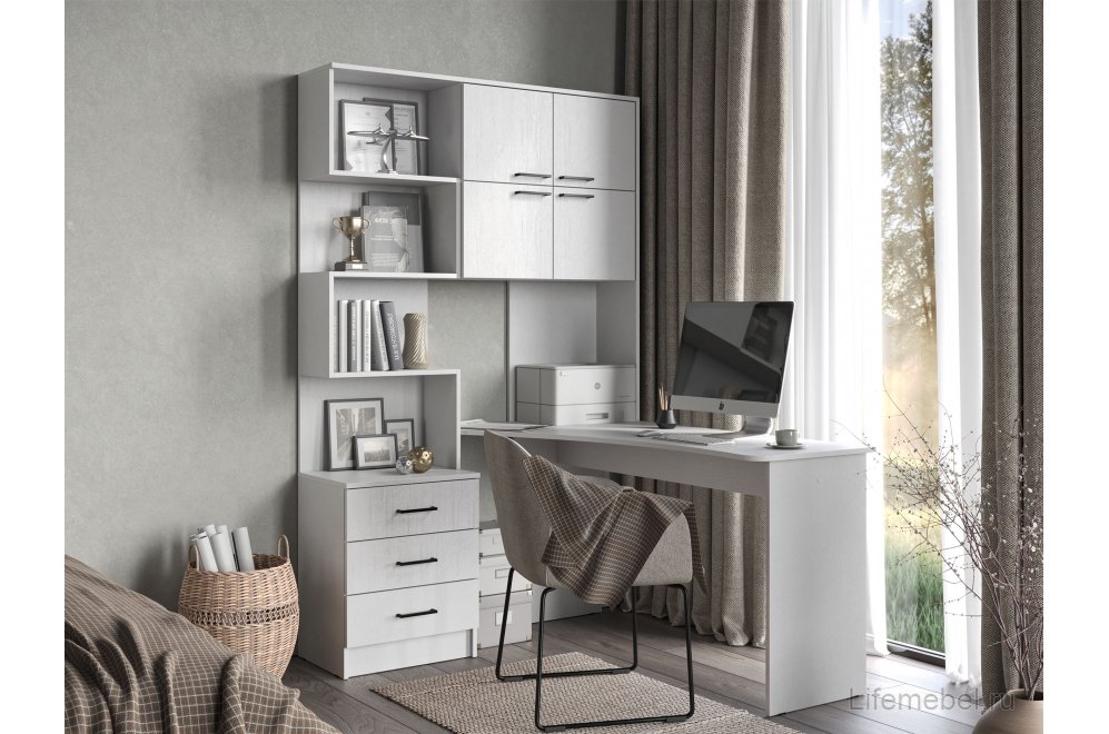 Компьютерный стол Эльброни правый белый