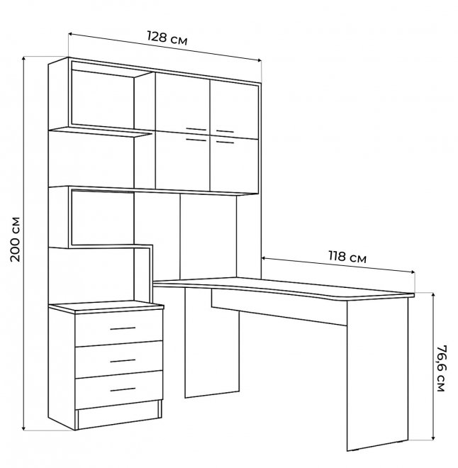 Компьютерный стол Эльброни правый кашемир
