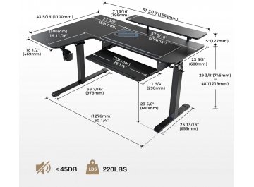 Компьютерный стол Eureka ERK-L60L-B-PRO-V1-EU