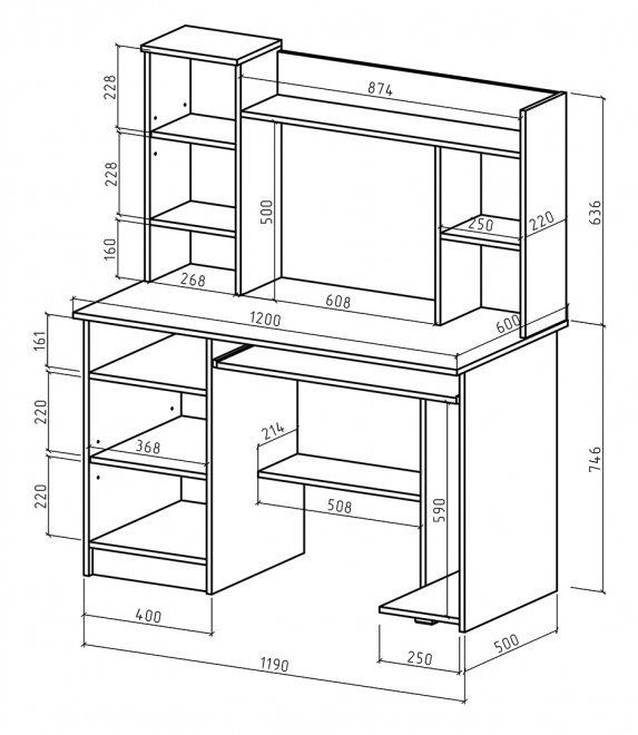 Компьютерный стол Имидж-11 белый