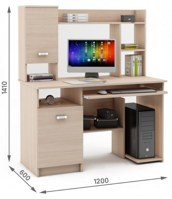 Компьютерный стол Имидж-11 дуб молочный