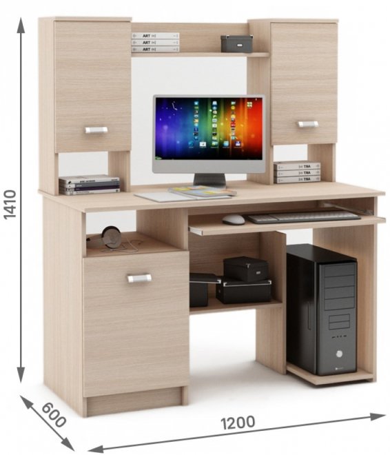 Компьютерный стол Имидж-13 дуб молочный