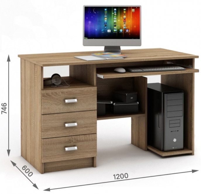 Компьютерный стол Имидж-15 дуб сонома