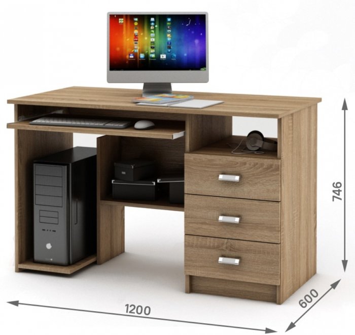 Компьютерный стол Имидж-16 дуб сонома