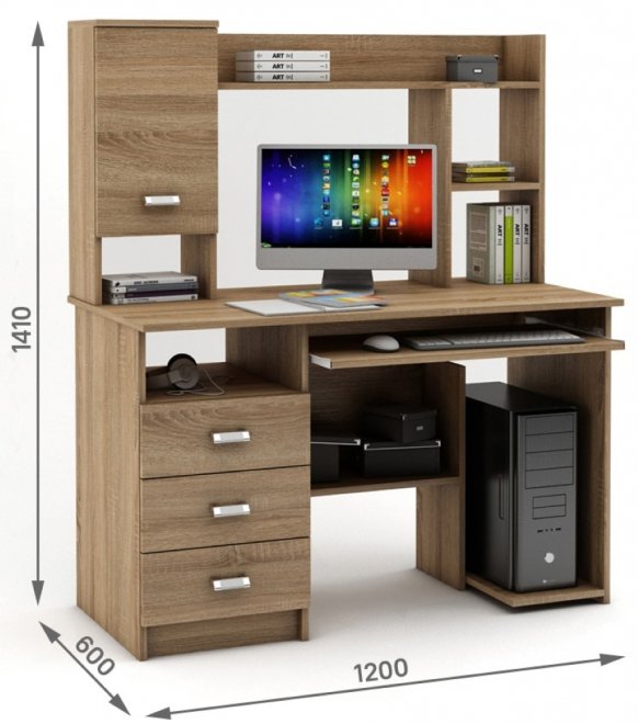 Компьютерный стол Имидж-17 дуб сонома
