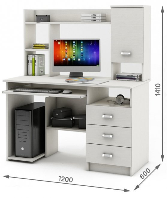 Компьютерный стол Имидж-18 белый