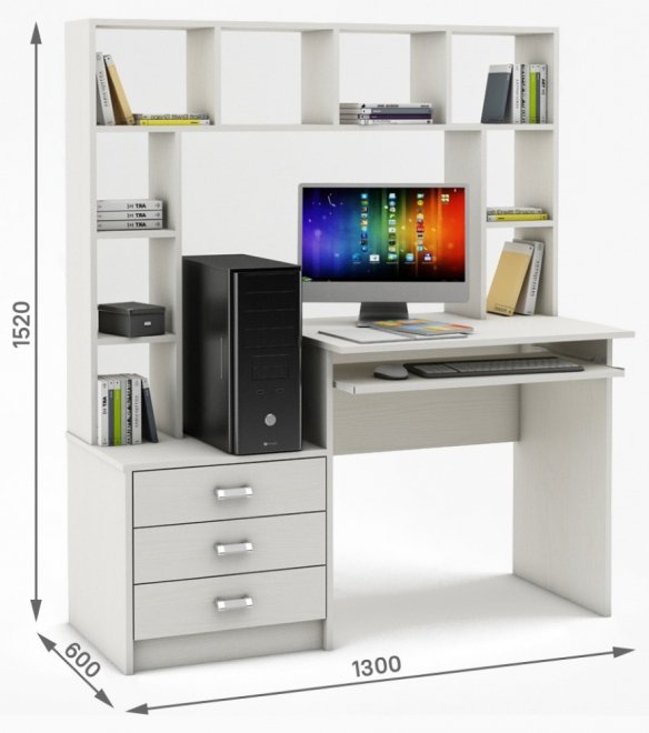 Компьютерный стол Имидж-23 белый