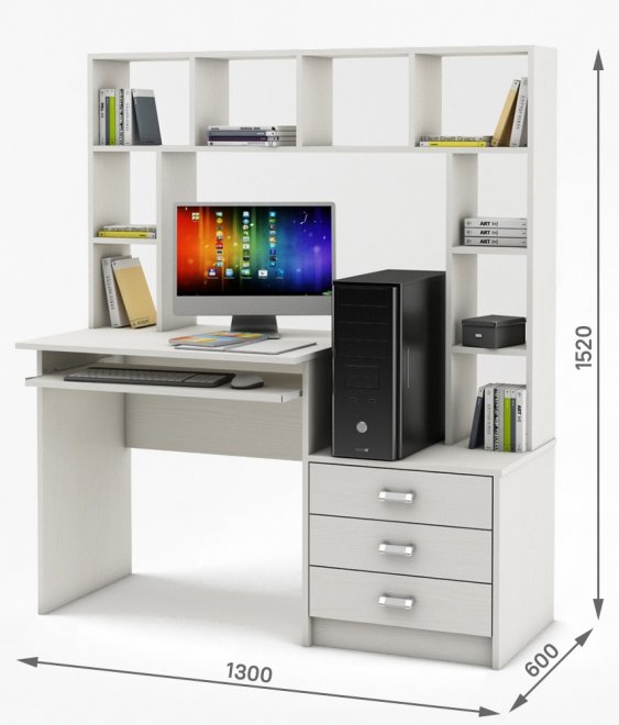 Компьютерный стол Имидж-24 белый