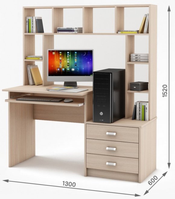 Компьютерный стол Имидж-24 дуб молочный