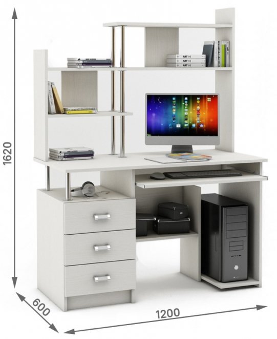 Компьютерный стол Имидж-27 белый