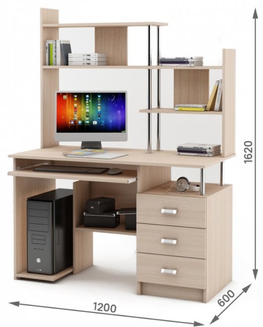 Компьютерный стол Имидж-28 дуб молочный