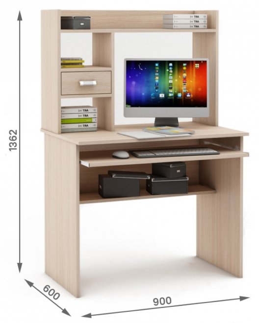 Компьютерный стол Имидж-29 дуб молочный