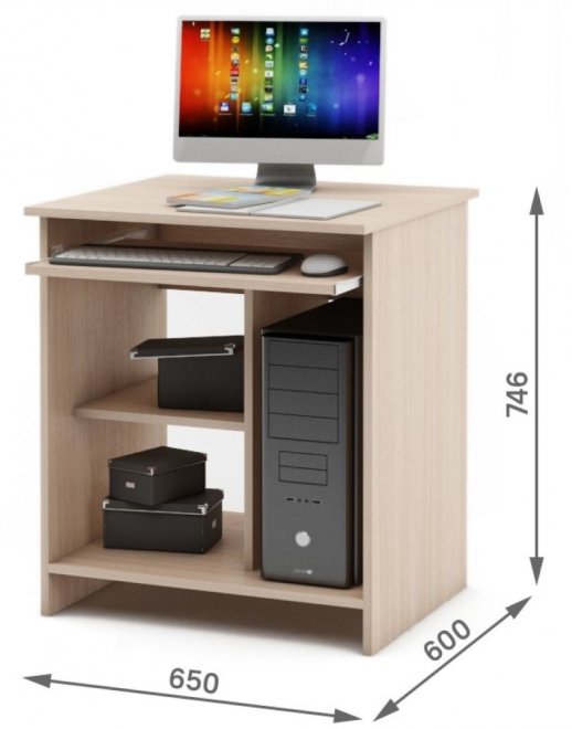 Компьютерный стол Имидж-2 дуб молочный