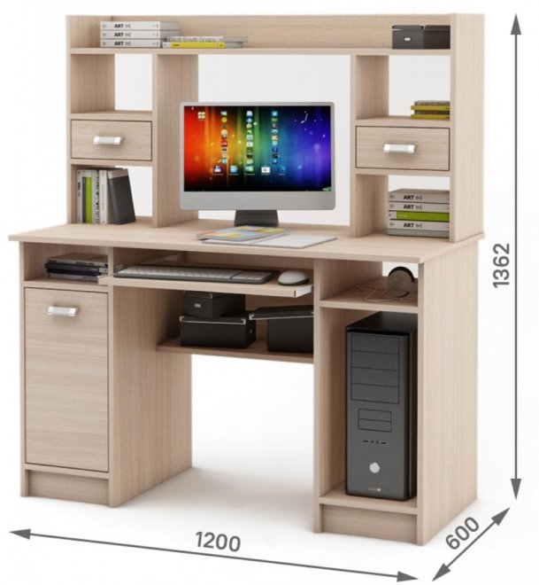 Компьютерный стол Имидж-32 дуб молочный