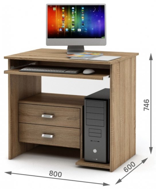 Компьютерный стол Имидж-34 дуб сонома