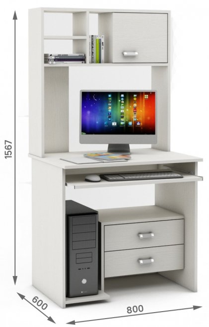 Компьютерный стол Имидж-35 белый