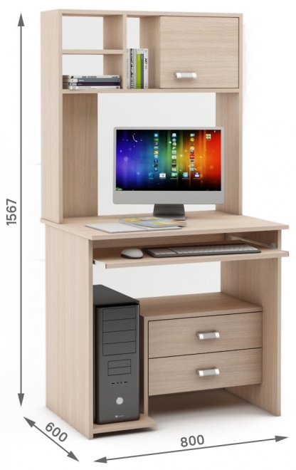 Компьютерный стол Имидж-35 дуб молочный