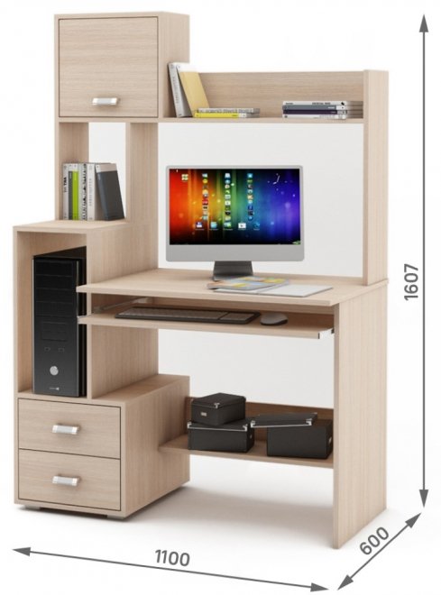 Компьютерный стол Имидж-40 дуб молочный