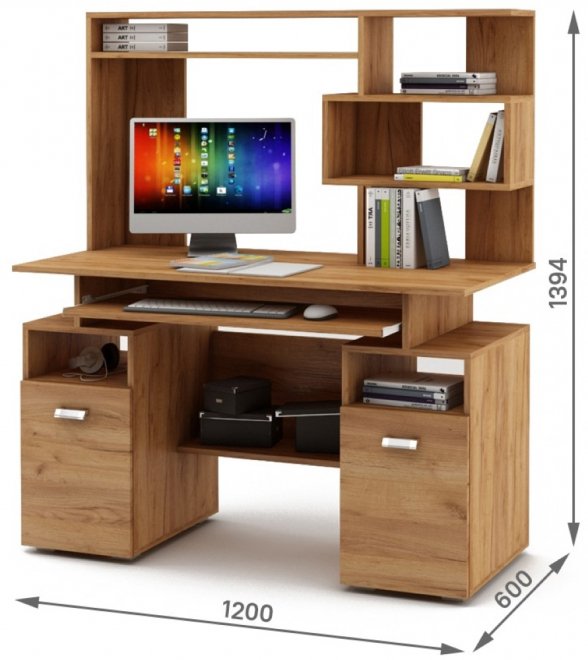 Компьютерный стол Имидж-42 дуб золотистый