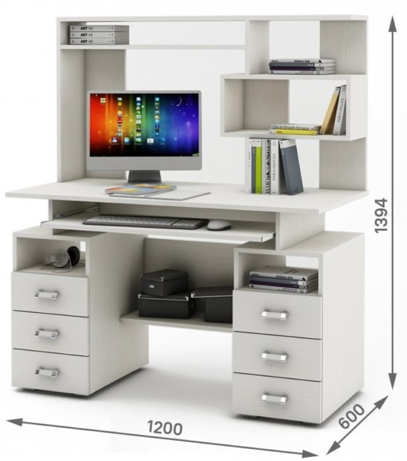 Компьютерный стол Имидж-45 белый