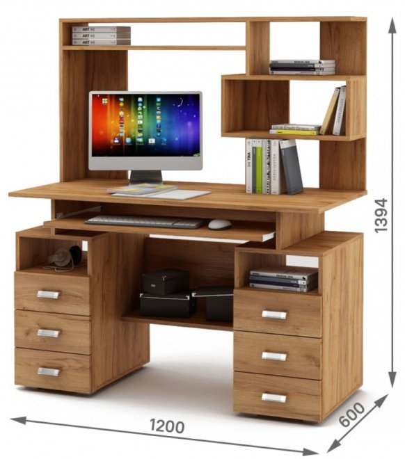 Компьютерный стол Имидж-45 дуб золотистый