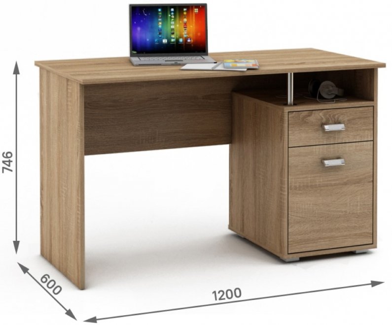 Компьютерный стол Имидж-47 дуб сонома