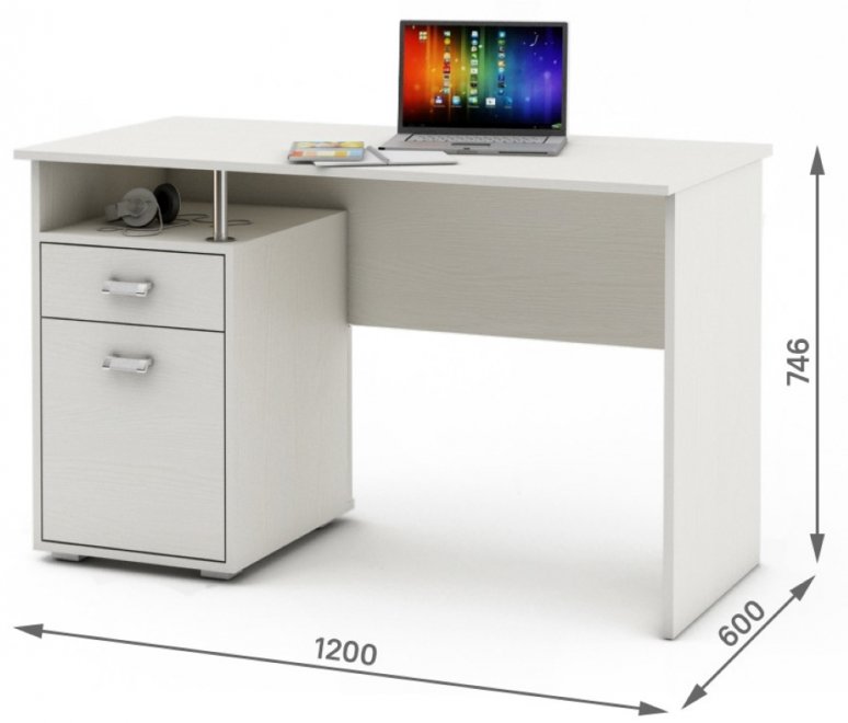 Компьютерный стол Имидж-48 белый