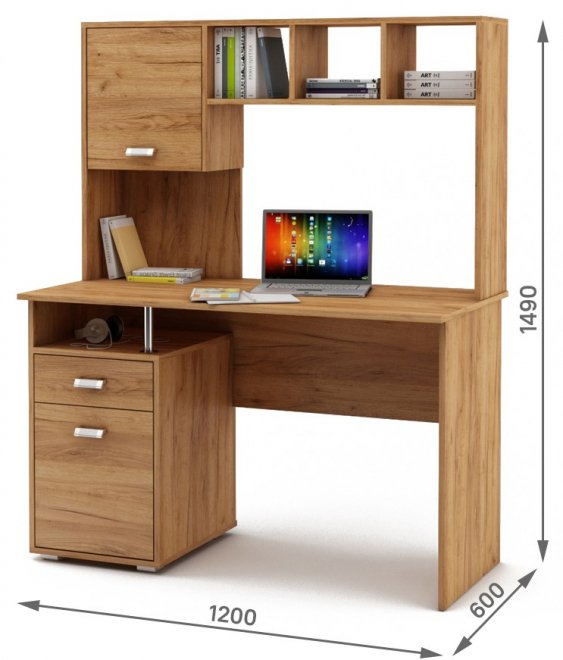 Компьютерный стол Имидж-50 дуб золотистый