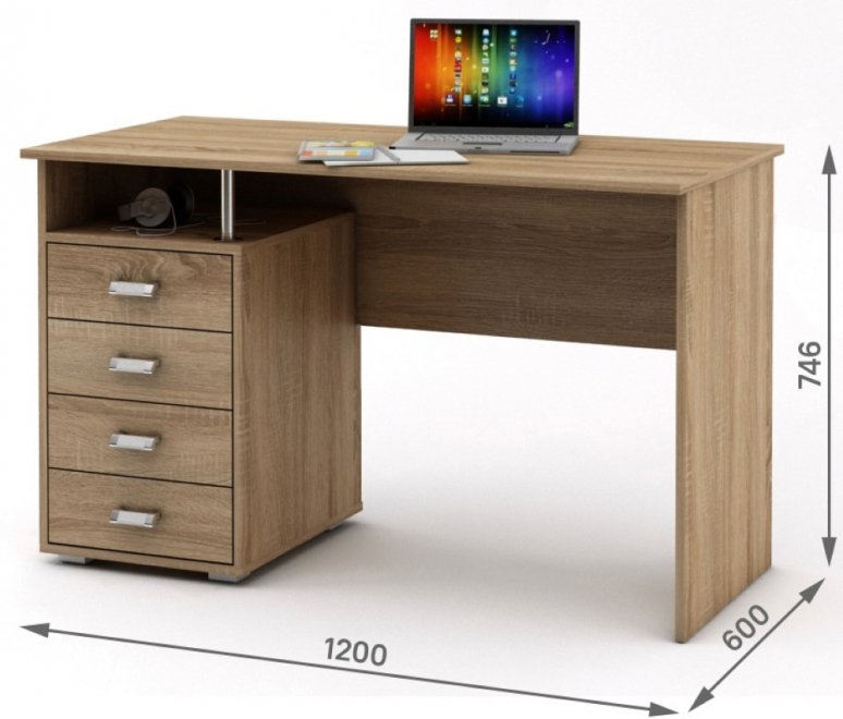 Компьютерный стол Имидж-52 дуб сонома