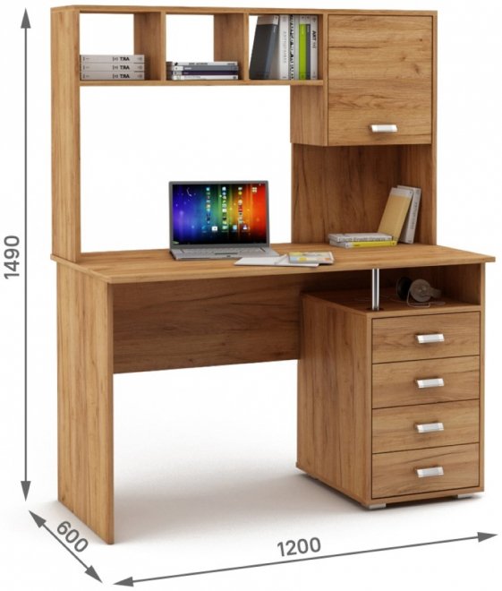 Компьютерный стол Имидж-53 дуб золотистый