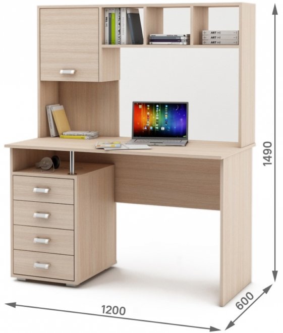 Компьютерный стол Имидж-54 дуб молочный