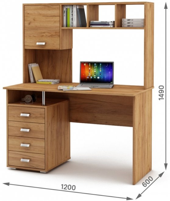 Компьютерный стол Имидж-54 дуб золотистый