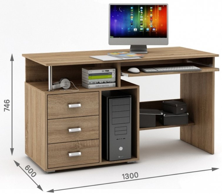 Компьютерный стол Имидж-59 дуб сонома