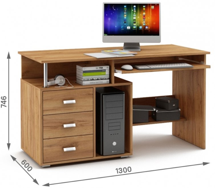 Компьютерный стол Имидж-59 дуб золотистый