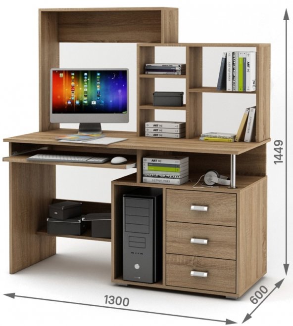 Компьютерный стол Имидж-62 дуб сонома